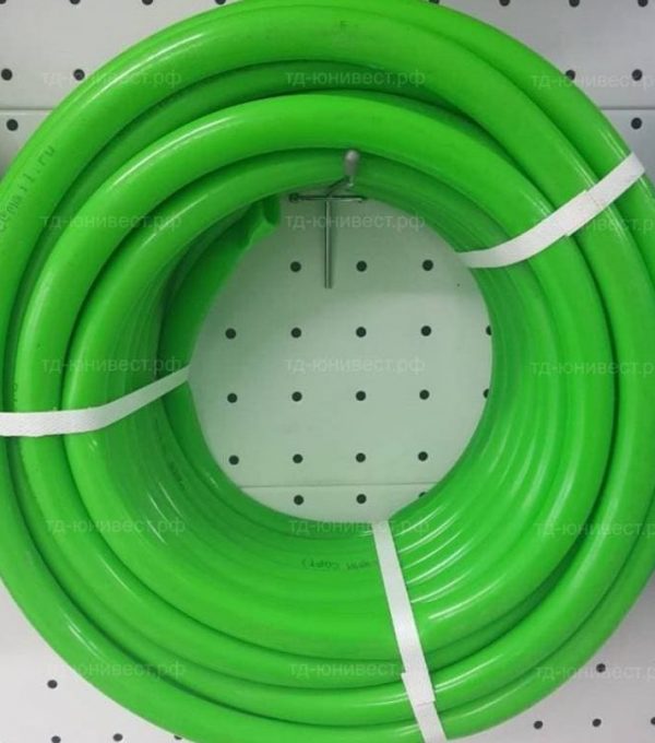 Шланг силикон 3/4(20м) зеленый с жел.полосой Б поливочный Россия (фото)